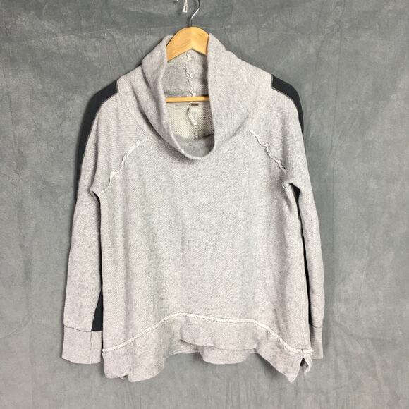 Free People Women's Grey Oversized Knit Cowl Neck Gorpcore Sweater Women's Sz XS - Picture 1 of 15